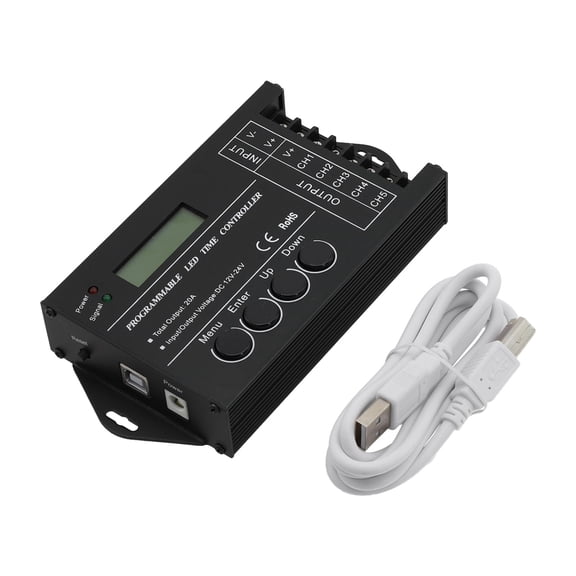 TC420 RGB LED Controller for 5 Channel DC12-24V for Time Programmable Timer with Software for Strip Light Module