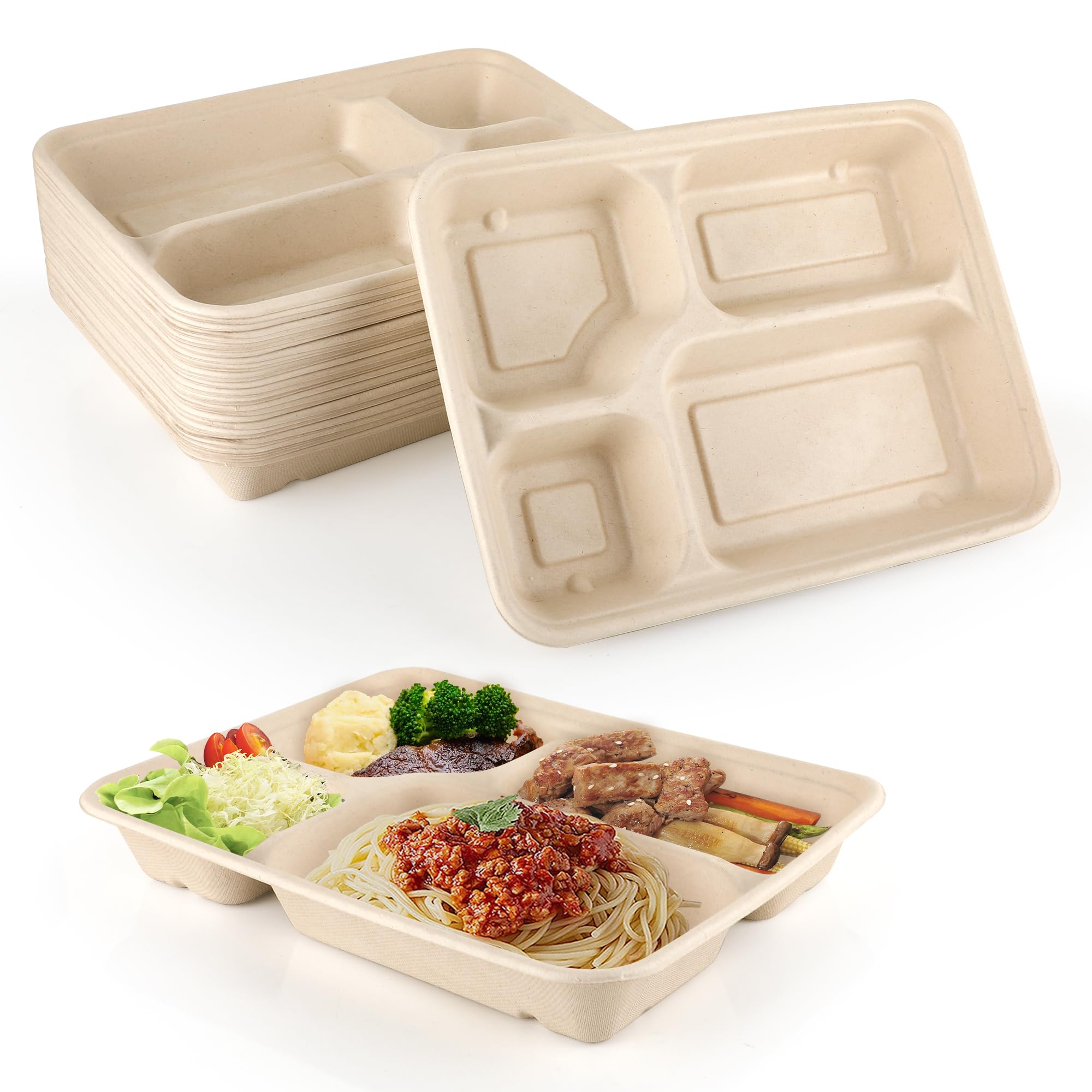 TCAIRG 50 Pack YPF5 Disposable Plates, 11" x Compostable