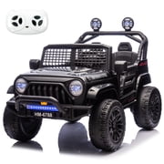 TCARAIWEN 24V Two Seater Kids Electric Car Ride on Cars,Powered 4-Wheel Battery Car with Remote Control MP3 LED Bluetooth Music for Kids 2+,Black