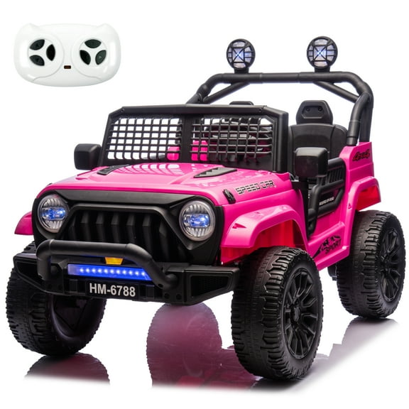 TCARAIWEN 24V Two Seater Kids Electric Car Ride on Cars,Powered 4-Wheel Battery Car with Remote Control MP3 LED Bluetooth Music for Kids 2+,Pink