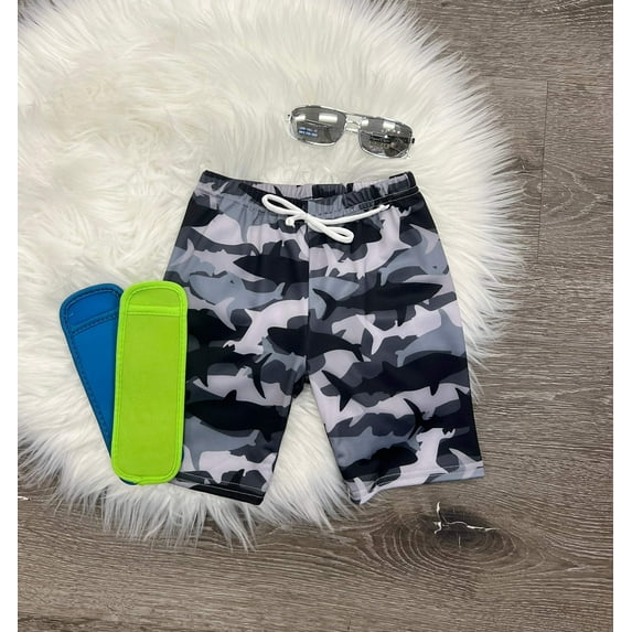 TCB Camo Shark Swim Trunks