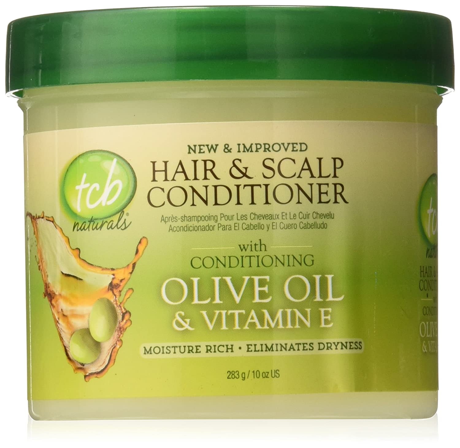 TCB Naturals Conditioner Hair & Scalp Olive Oil & Vitamin-E Jar, 10 Ounce