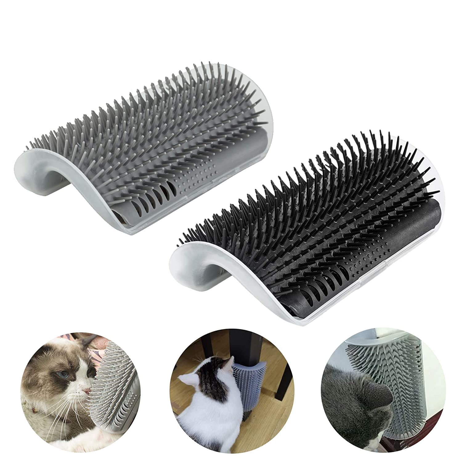 TCBOYING Cat Self Groomer, 2 Pack Cat Grooming Brush, Cat Face Scratcher, Wall Corner Groomers