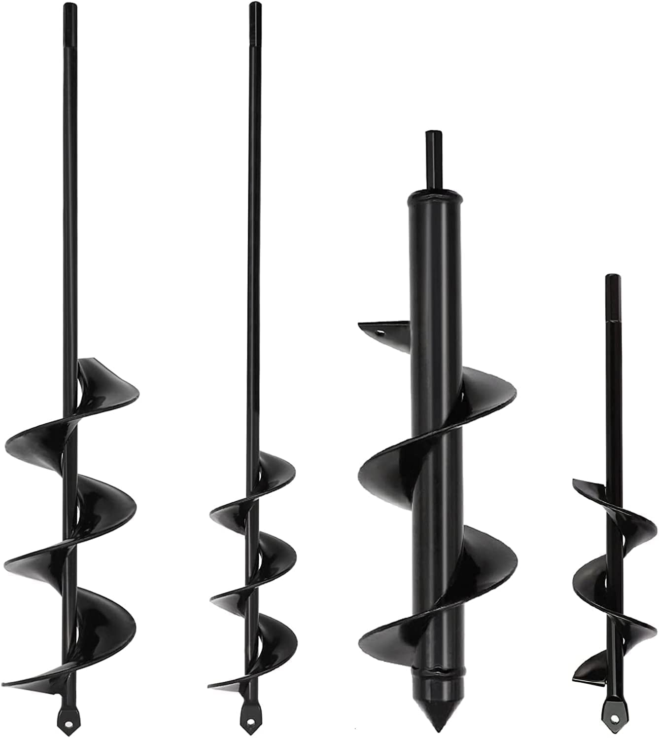 TCBWFY 4 Set Auger Drill Bit for Planting,Heavy Duty Garden Auger Spiral Drill Bit Bulb Planter