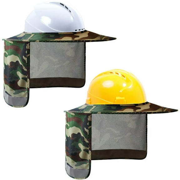 TCCFCCT Hard Hat Sun Shade, Hard Hat Accessories, Full Brim, Man& Woman, (Hard Hat Not Included), Camo, 2 Pack