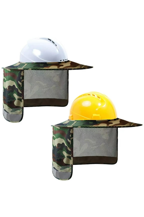 Hard Hat Sun Shade, Hard Hat Accessories, Full Brim, Man& Woman, (Hard Hat Not Included), Camo, 2 Pack