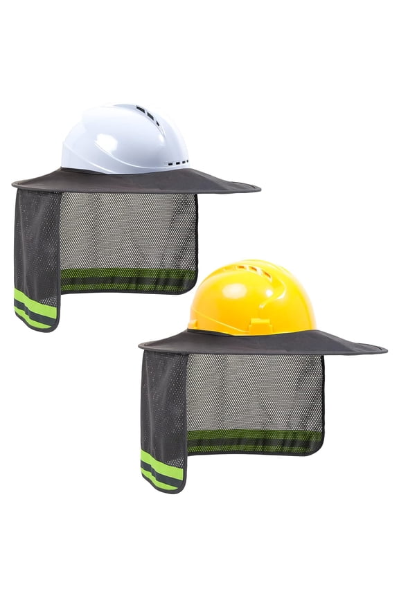 Hard Hat Sun Shade, Hard Hat Accessories, Full Brim, Man& Woman, (Hard Hat Not Included), Grey, 2 Pack