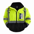 thumbnail image 1 of TCCFCCT Hi Vis Rain Jackets for Men, Class 3 Reflective Safety Jackets for Men, Waterproof High Visibility Winter Bomber Jacket for Mens Construction Work, Cold Weather Use, Meets Ansi, J-Yellow 5XL, 1 of 7