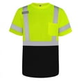 thumbnail image 1 of TCCFCCT Hi Vis Shirts for Men Class 3 High Visibility Shirt with Pocket, Short Sleeve Construction Work Shirts with Reflective Strips, Durable Reflective Shirts, Breathable, DX-(Yellow/Black) XXL, 1 of 7