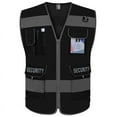 thumbnail image 1 of TCCFCCT Mesh Security Vest for Security Guard 9 Pockets High Visibility Reflective Safety Vest for Men Women, Durable Hi Vis Vest with Reinforced Sewing, Meets ANSI/ISEA, (G100S-Black, S), 1 of 6