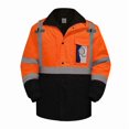 thumbnail image 1 of TCCFCCT Safety Jacket for Men & Women, Hi Vis Reflective Jackets with Pockets, Construction Coats for Cold Weather, High Vis Rain Gear, Waterproof, Long J-Orange, M, 1 of 7