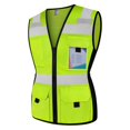 thumbnail image 1 of TCCFCCT Women High Visibility Vest 11 Pockets Snug-Fit Reflective Safety Vest with Reinforced Zipper, Neon Construction Work Vest for Lady Surveyors/Workers, Durable,Meets ANSI, Yellow L, 1 of 5