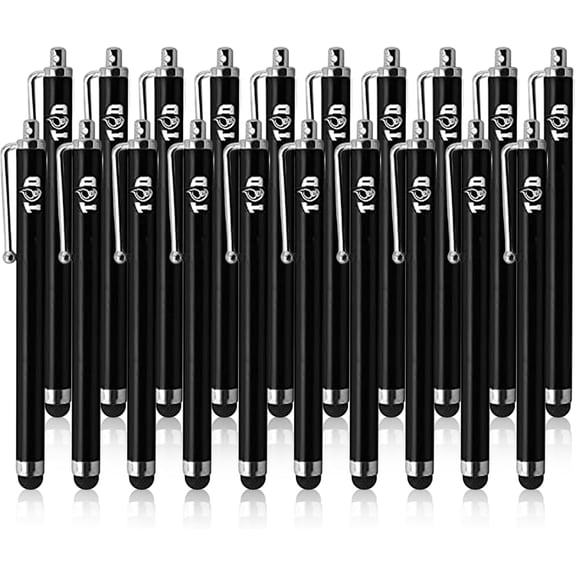 TCD 20-Pack Stylus Pens for Touch Screens  Universal Stylus Pen for iPad, iPhone, Galaxy Tablet, Android, Chrome Book, Laptop  Premium Thick Rubber Tip Styluses for All Touchscreen Devices, Black
