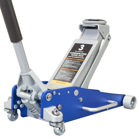 TCE 3 Ton Floor Jack Aluminum and Steel Hydraulic Low Profile Car Jack Quick Lift, Blue, W830LU