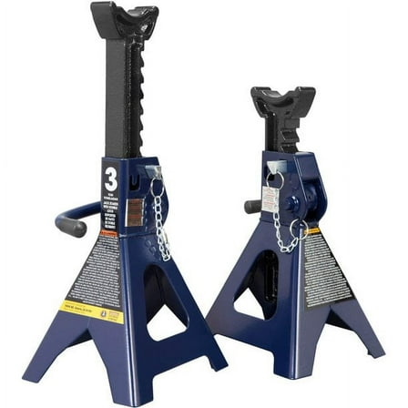 TCE 3 Ton Steel Jack Stands: Double Locking Jack Stand for Car,Blue,1 Pair,W4302A-U