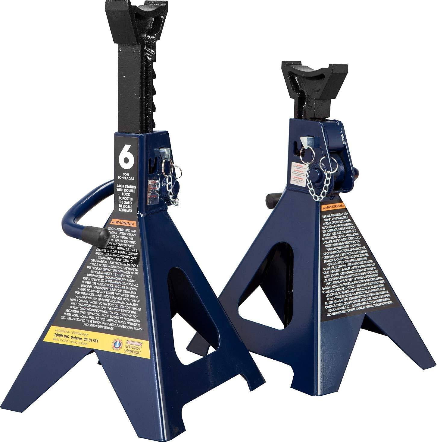 TCE 6 Ton (12,000 LBs) Capacity Double Locking Steel Jack Stands