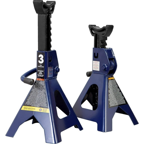 TCE Steel Jack Stands 3 Ton (6,000 lb) Capacity Car Jack Stand for Auto, Blue, 1 Pair, W4322-U