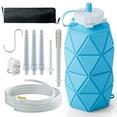 TCFAFA Collapsible Silicone Enema Bag Bottle with 5.2ft Hose, 5 Enema