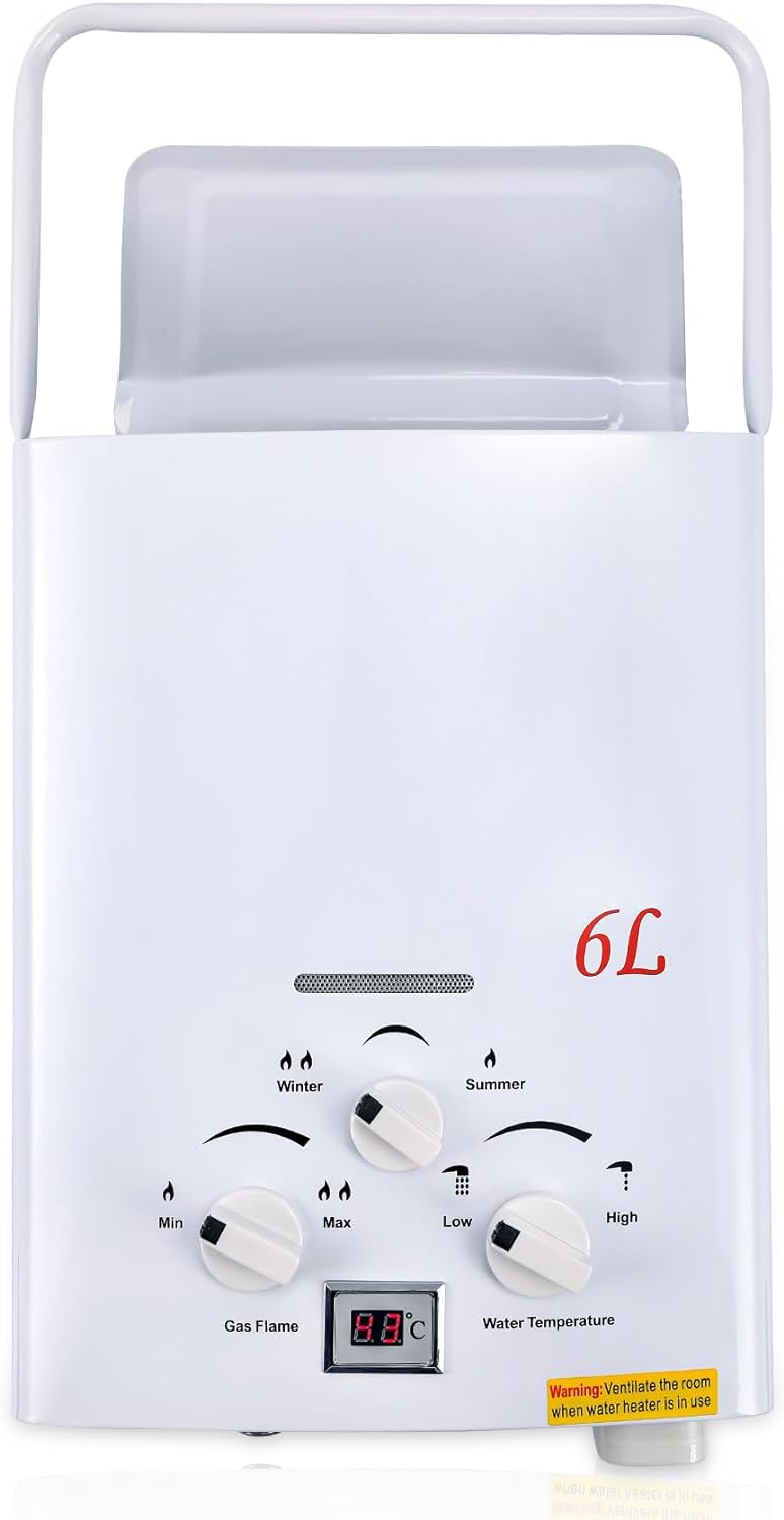 TCFUNDY 1.58 GPM Tankless Water Heater Propane Gas 6L, Instant Hot
