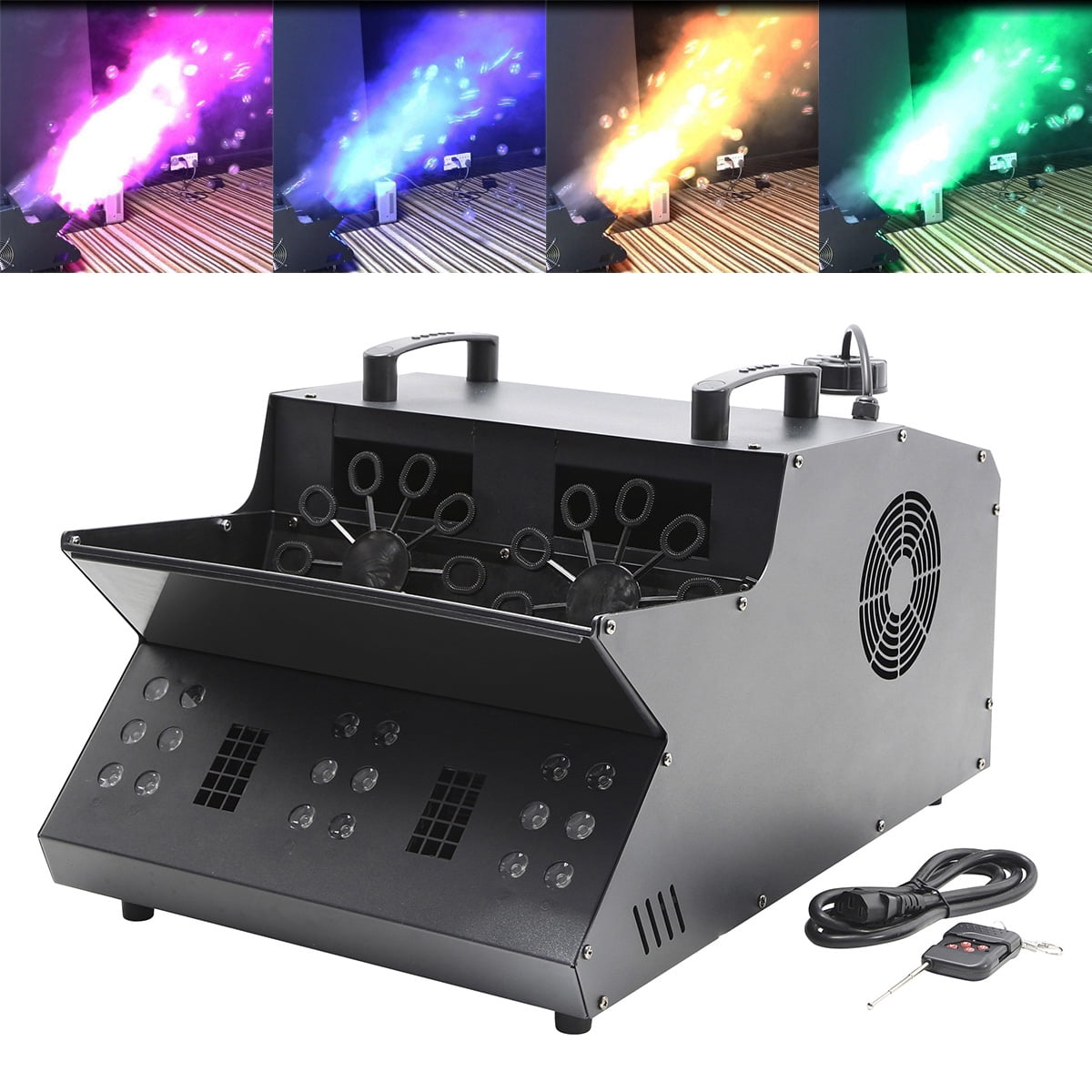 TCFUNDY 3000W Fog Bubble Machine w/ 18 LED 3 in 1 RGB Fogger DMX512