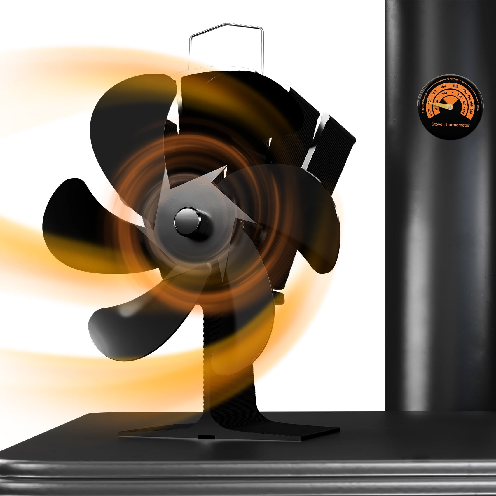 TCFUNDY 6-Blade Heat Powered Eco-Friendly Warm Air Circulation Fan Fireplace Fan