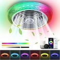 thumbnail image 1 of TCFUNDY Ceiling Fan with Light, 16" LED RGB Low Profile RGB Fan Light with 6 Wind Speed, App & Remote Control, Fit for Alexa, Google Assistant, 1 of 9