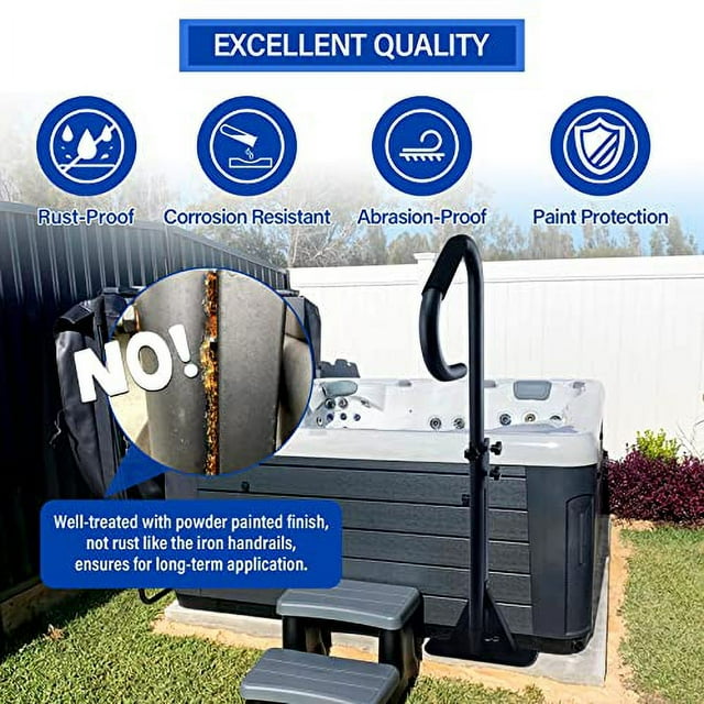 TCFUNDY Hot Tub Handrail, Adjustable 60" Slide Spa Hot Tub Hand Rail