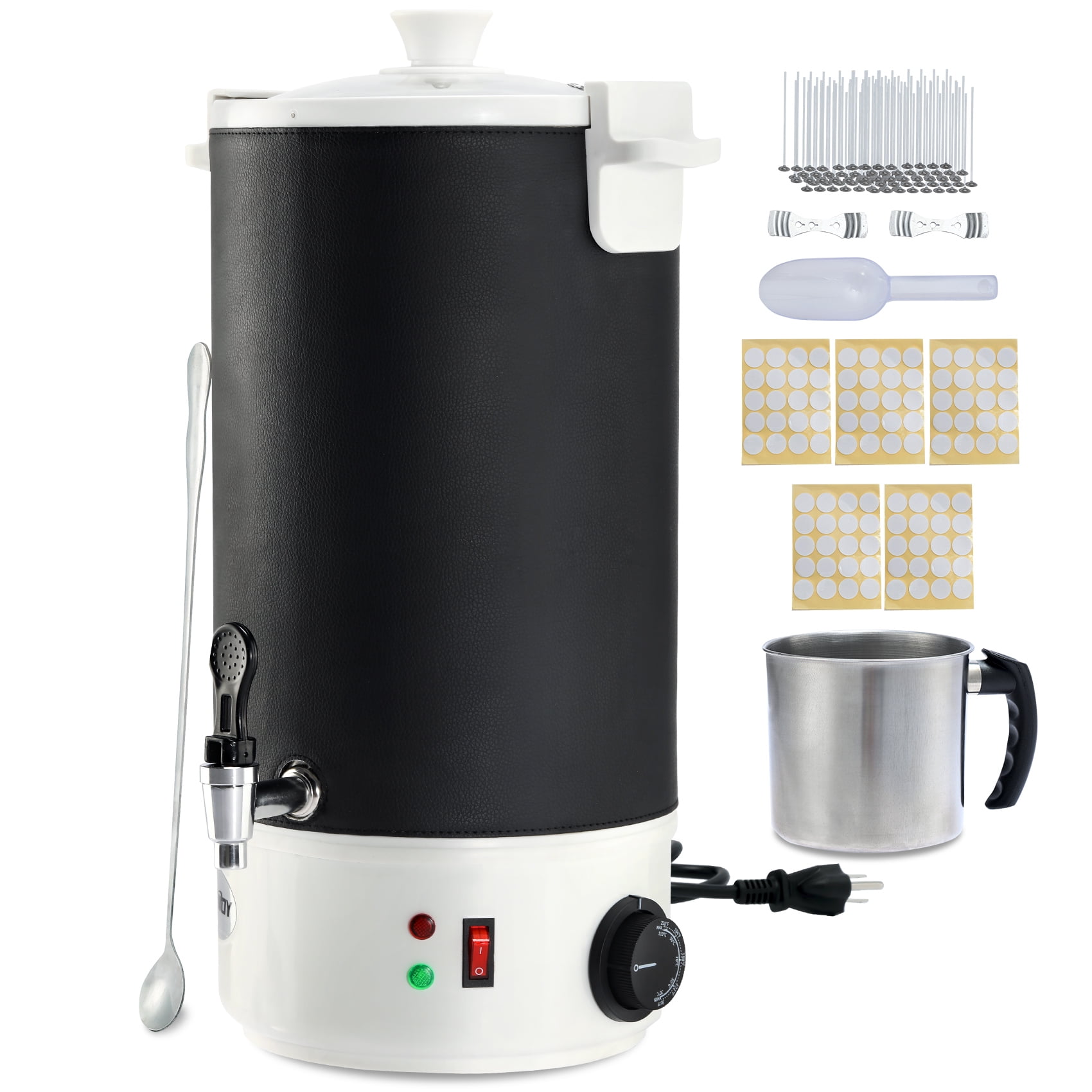 TCFUNDY Wax Melter for Candle & Soap Making, 10L Extra Large Electric Wax Melting Pot with Easy Pour Spout & Adjustable Temperature, Suitable for Candles, Soaps, Creams, Lip Balms, and More, Black