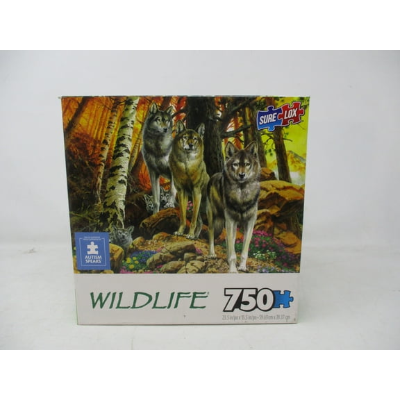 TCG Autism Speaks wildlife 750 Piece Puzzle Wolf Mother and Cubs