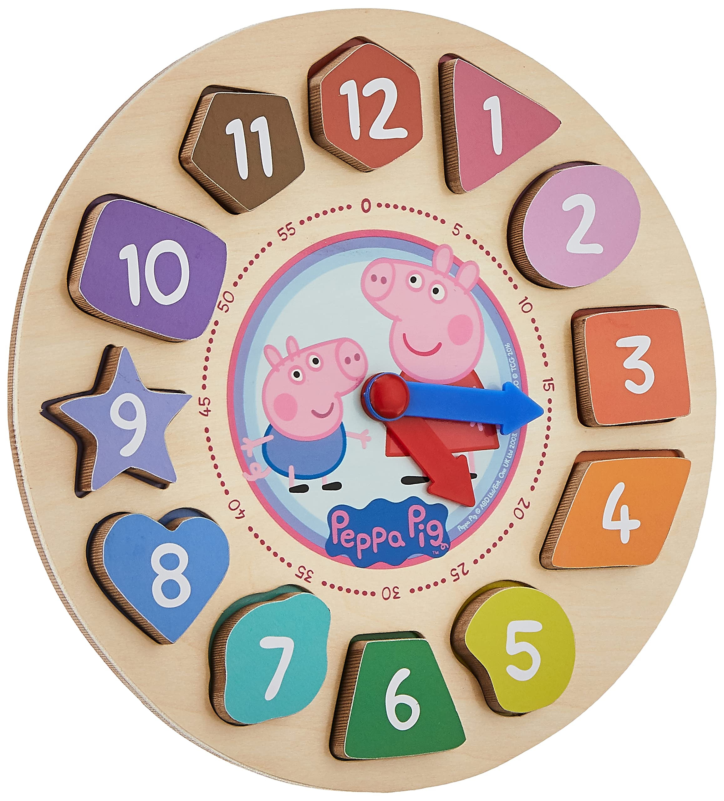 TCG Toys Peppa Pig 12 Piece Wooden Interactive Learning Shape