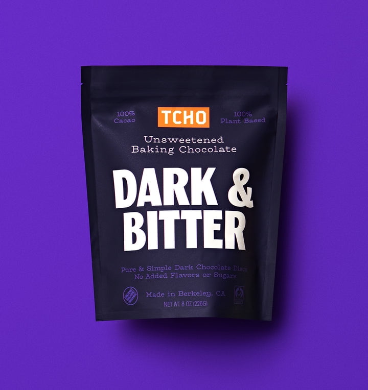 TCHO Chocolate Unsweetened Baking Chocolate Dark & Bitter 8 oz