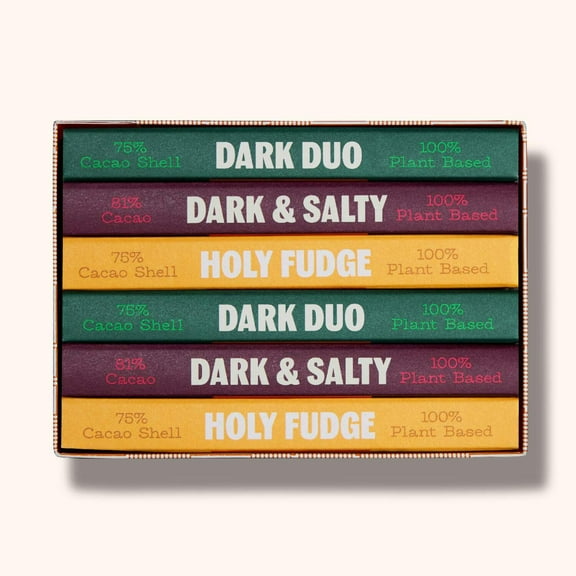 TCHO Dark Chocolate Gift Box - Organic Dark Chocolate Bars - Vegan, Paleo-Friendly, Gluten-Free, Soy-Free, Handcrafted Pure Cacao Bars - Healthy Chocolate Perfect for Gifting - 6 Bars