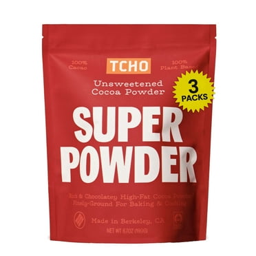TCHO Super Powder Unsweetened Cocoa Powder (3 Pack) , Zero Sugar, 100% Plant Based, USDA Organic, Vegan Friendly, Kosher, Non-GMO, Non-Dairy, Fair Trade Certified , 6.7oz each