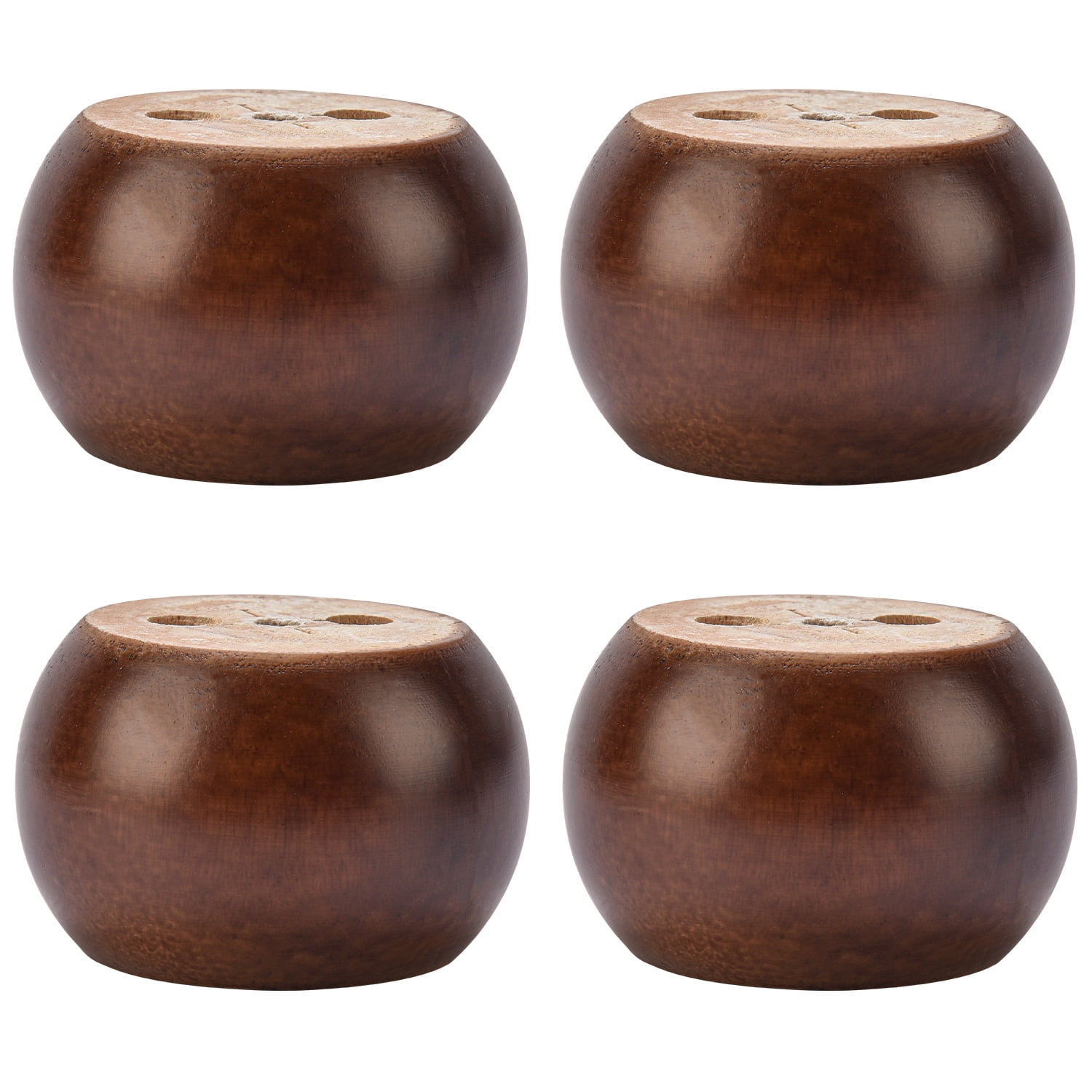 TCHOSUZ 2 inch / 5cm Wooden Furniture Legs, Pack of 4 Walnut Solid Wood