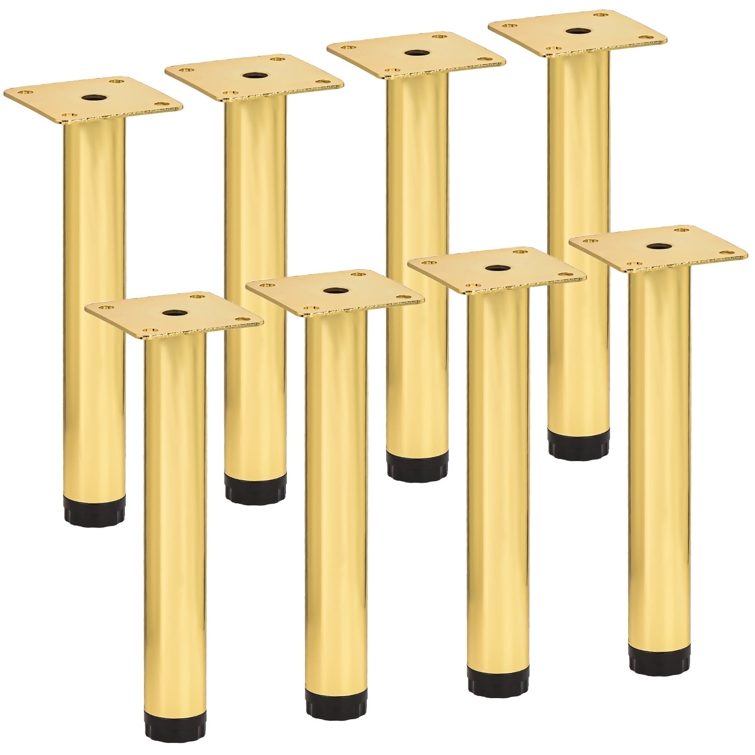 TCHOSUZ 7 inch / 18cm Adjustable Metal Furniture Legs, Pack of 8 Round