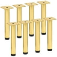 thumbnail image 1 of TCHOSUZ 7 inch / 18cm Adjustable Metal Furniture Legs, Pack of 8 Round Gold Iron Heavy Duty Sofa Legs, DIY Replacement Feet for Couch Table Cabinet Bed Ottoman Dresser, 1 of 6