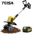 thumbnail image 1 of TCISA 20V Cordless Electric Tiller, 9-Inch Width, 300 RPM Battery Powered Garden Cultivator for Soil Tilling and Weeding, 1 of 7