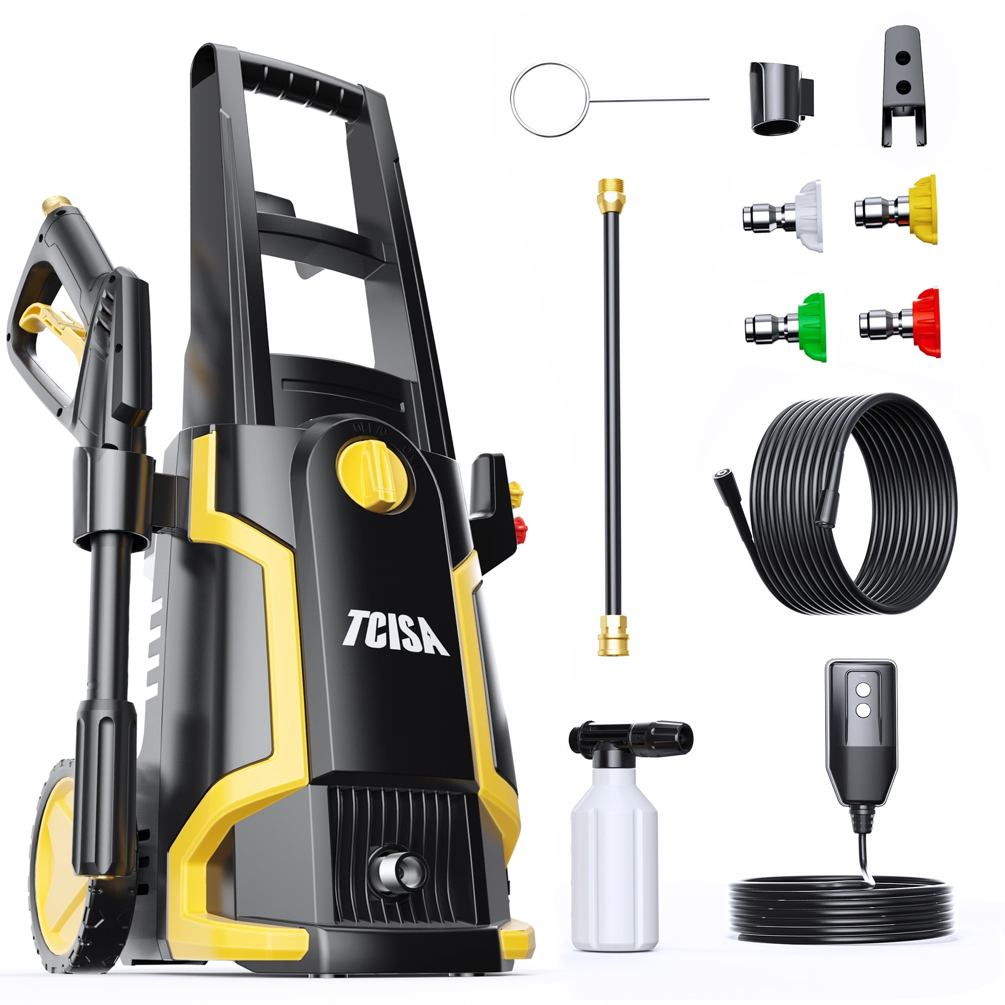Walmart Black Friday Deals 2025 Tcisa 3500 PSI Electric Pressure Washer, 2 GPM Power Washer, 20FT Hose, 4 Nozzles, Soap Cannon