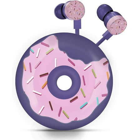 TCJJ Donut Earbuds for Kids, Cute Earbud & in-Ear Headphones Wired Gift for School Girls and Boys with Microphone and Lovely Earphones Storage Case