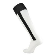TCK 2-N-1 Premium Knee High Stirrup Socks - Black White