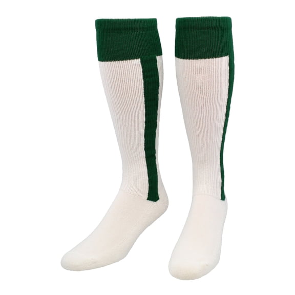 2 in 1 Baseball Stirrup Socks (Dark Green, Large) - Dark Green,Large