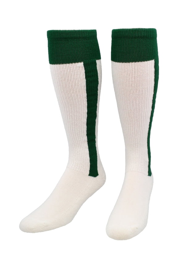 2 in 1 Baseball Stirrup Socks (Dark Green, Large) - Dark Green,Large