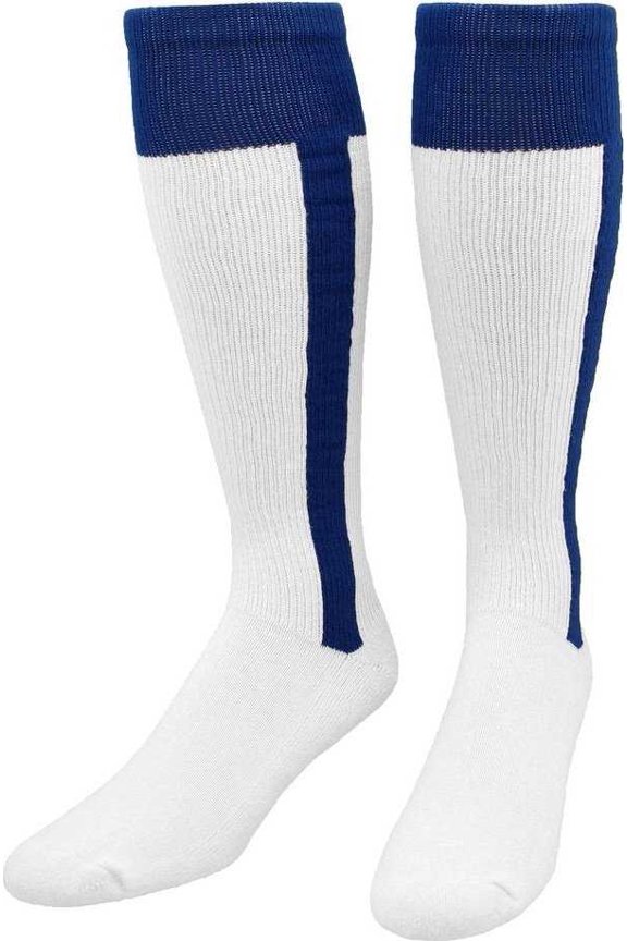 TCK 2-N-1 Premium Knee High Stirrup Socks - Navy White