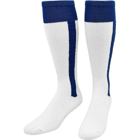 TCK 2-N-1 Premium Knee High Stirrup Socks - Navy White