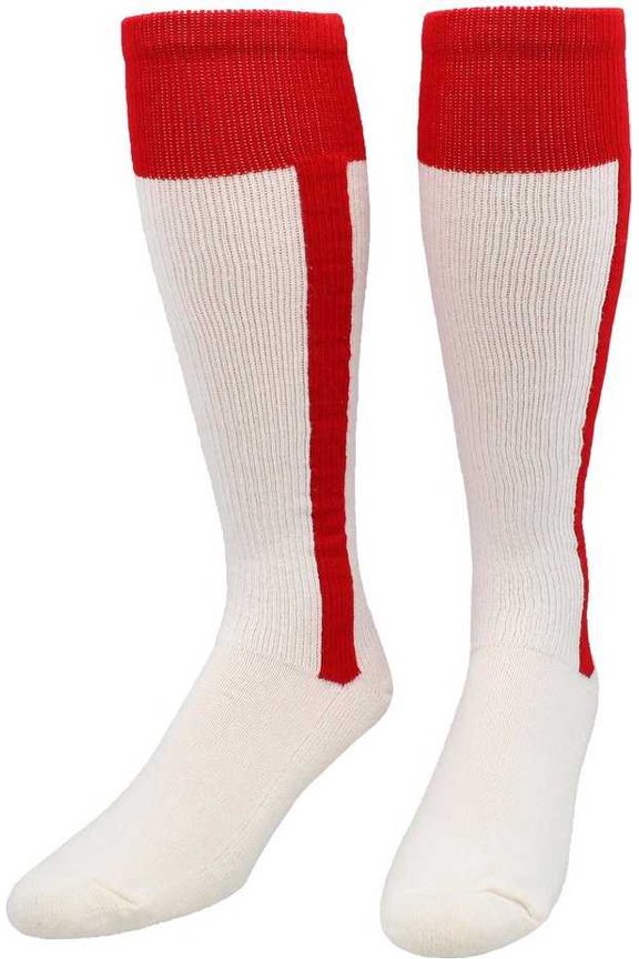 TCK 2-N-1 Premium Knee High Stirrup Socks - Red White