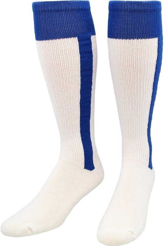 2-N-1 Premium Knee High Stirrup Socks - Royal White