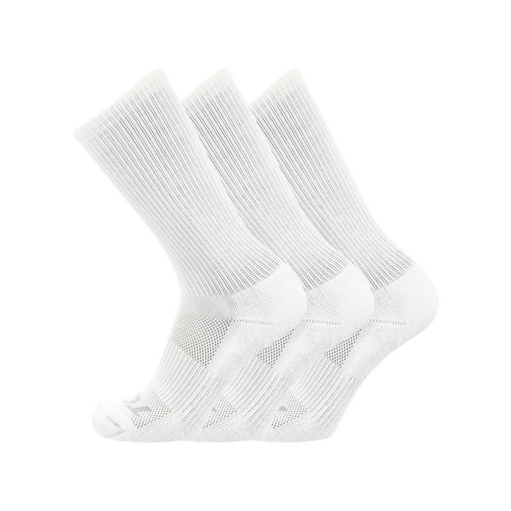 TCK 3 Pair Work & Athletic Crew Socks with Dry IQ Technology for Men & Women (White, X-Large)