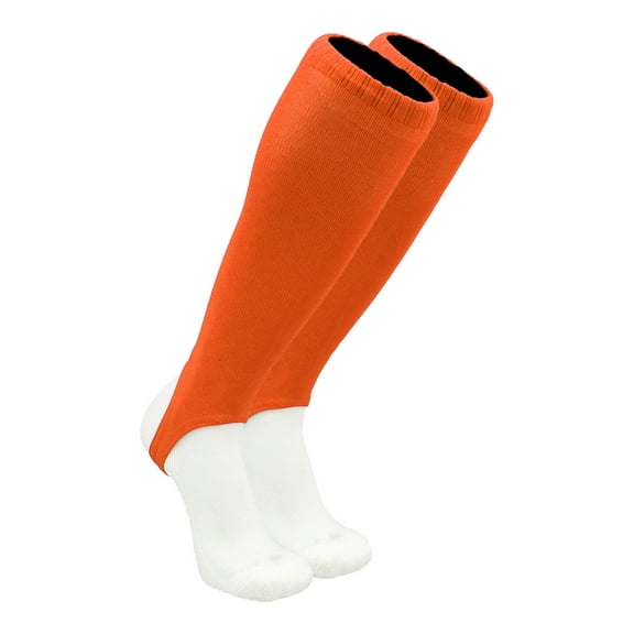 TCK Sports 4 Inch Solid Color Stirrup Socks | Classic Uniform Stirrups for Youth & Adult Baseball, Fastpitch & Softball - Orange, Small