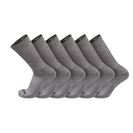 TCK Work & Athletic Crew Socks for Men & Women - Large, Grey, 6-Pack - Large,Grey,6