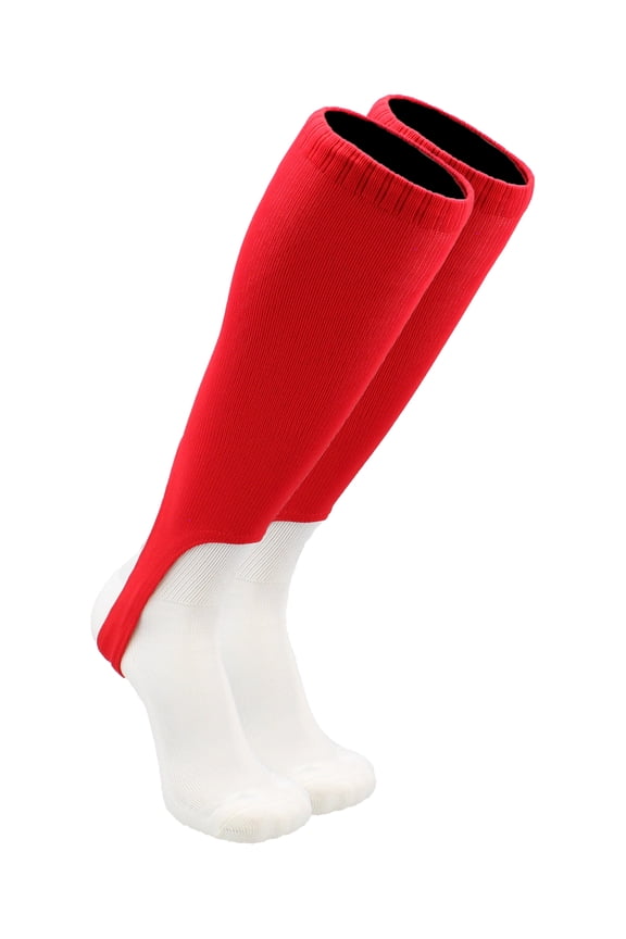 TCK Adult Large Solid Color Baseball Stirrups (7 inch Cut, Scarlet Red)